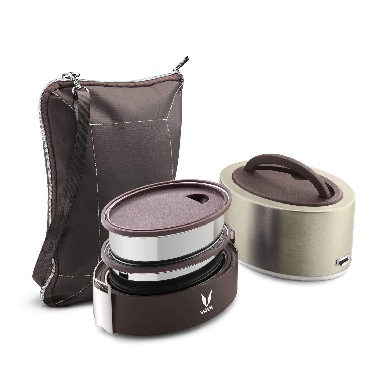 VAYA TYFFYN Graphite Polished Stainless Steel Lunch Box for